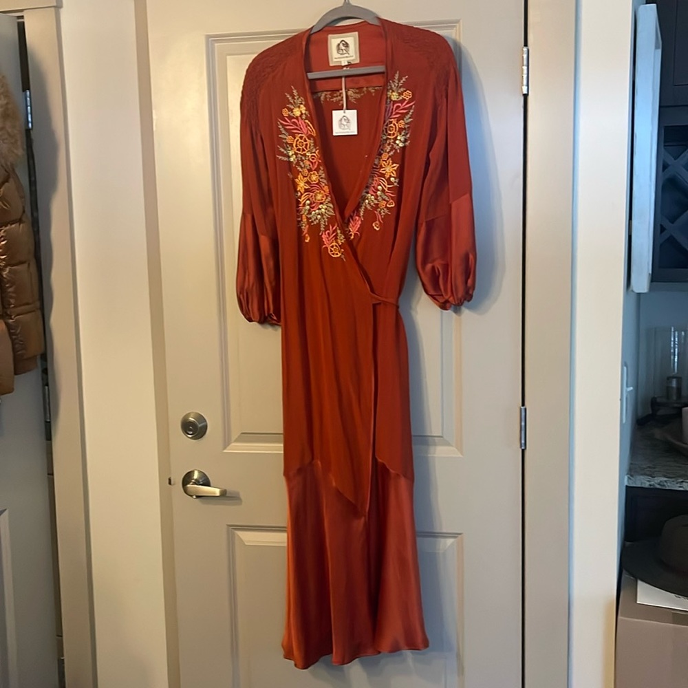 Chasing Unicorns Silk Wrap Dress NWT Size S